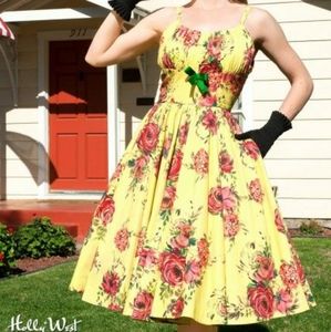 Pinup Girl Clothing, Yellow Ella Dress